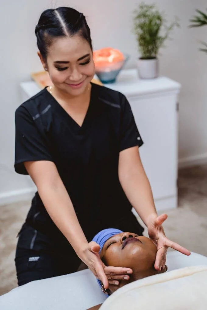 One guest receiving an individual massage treatment at Zen'd Out